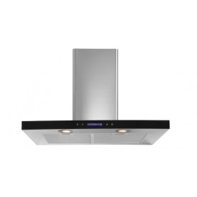 Toflesz okap OK-6 ETNA naścienna 90cm INOX Czarne szkło 