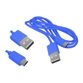 Przyłącze USB x microUSB  1m niebieski  LX8444