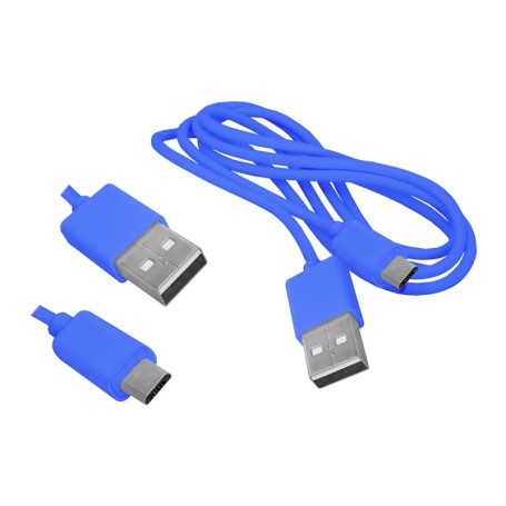 Przyłącze USB x microUSB  1m niebieski  LX8444
