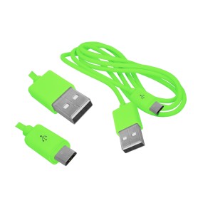 Przyłącze USB x microUSB  1m zielony  LX8443