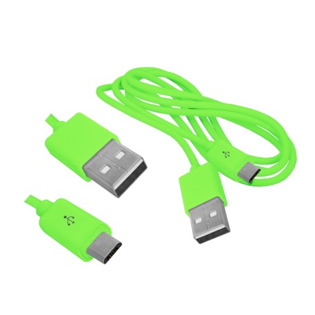 Przyłącze USB x microUSB  1m zielony  LX8443