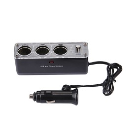 Przyłącze samochodowe ZAPALNICZKAwtyk x 3gniazda z USB