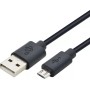 Przyłącze USB x microUSB  TB czarny  1,8m