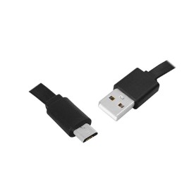 Przyłącze USB x microUSB  płaski czarny  1,0 m  LX8475