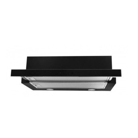 Toflesz okap OK-5 VEGA-GLASS 90cm czarne szkło teleskopowy
