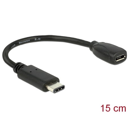 Adapter USB wtyk typ C x micro USB gniazdo 15cm