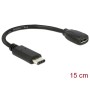 Adapter USB wtyk typ C x micro USB gniazdo 15cm