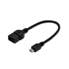 Kabel adapter USB 2.0 ASSMANN HighSpeed OTG Typ microUSB B/USB A M/Ż czarny 0,2m