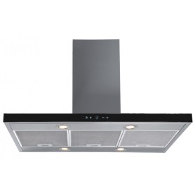 Toflesz okap OK-6 ETNA wyspowy 90cm INOX Czarne szkło 