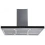 Toflesz okap OK-6 ETNA wyspowy 90cm INOX Czarne szkło 