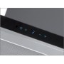 Toflesz okap OK-6 ETNA wyspowy 90cm INOX Czarne szkło 