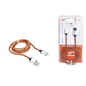 Przyłącze USB -Iphone  1m brązowy skórzany  LX8468