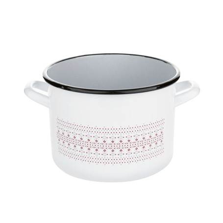Garnek emaliowany prosty MERRY biały 18cm