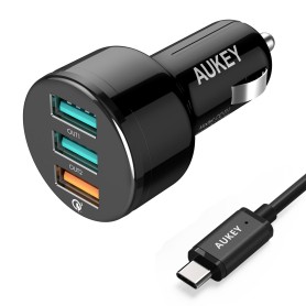 Ładowarka samochodowa AUKEY CC-T11 QUICK 3xUSB szybka