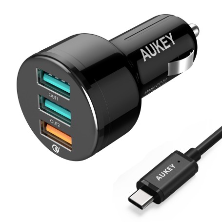 Ładowarka samochodowa AUKEY CC-T11 QUICK 3xUSB szybka
