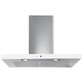 Toflesz okap OK-6 ETNA naścienna 90cm INOX Białe szkło 