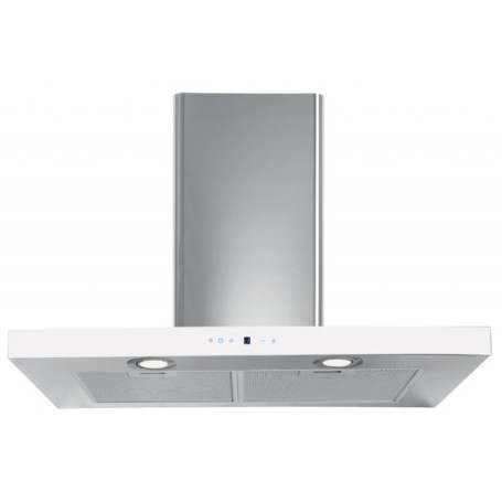 Toflesz okap OK-6 ETNA naścienna 90cm INOX Białe szkło 