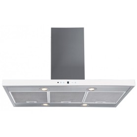 Toflesz okap OK-6 ETNA wyspowy 60cm INOX Białe szkło 