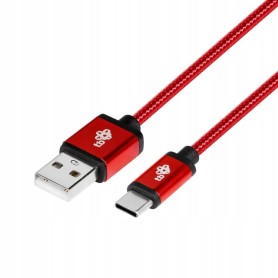 Przyłącze USB x USB typ C  1,5m  TB rubinowy sznurek
