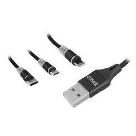 Kabel magnetyczny USB 3w1 : micro, typ C, iPHONE  