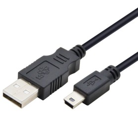 Przyłącze USB x miniUSB  TB czarny  1m