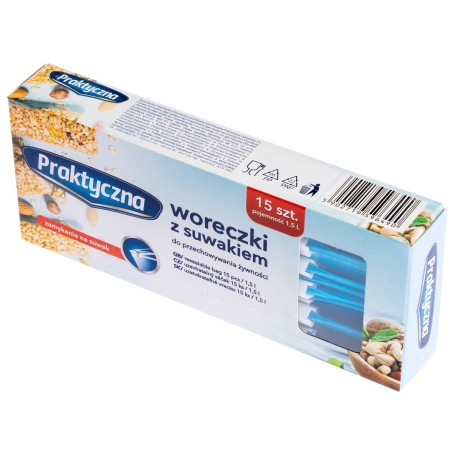 Woreczki PRAKTYCZNA z suwakiem 1,5L  15sztuk