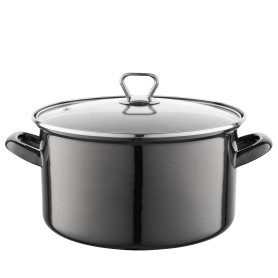 Garnek emaliowany prosty METALICO 24cm czarny