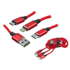 Przyłącze USB - USB-C/microUSB/Lightning LXBW03 , ładujące 3-in-1  1,2m  SOMOSTEL 