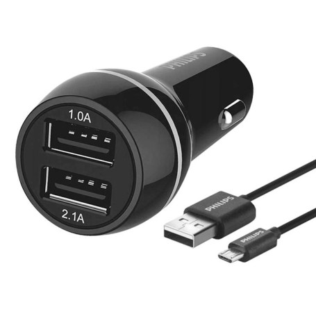 Ładowarka samochodowa  PHILIPS DPL2357U/10  USB 2A+ kabel micro USB