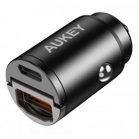 Ładowarka samochodowa AUKEY CC-A3 Mini aluminiowa  2xUSB szybka