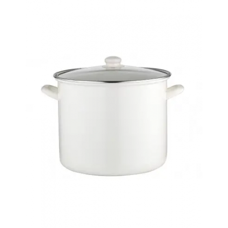 Garnek emaliowany wysoki Kremowy 28cm 14l