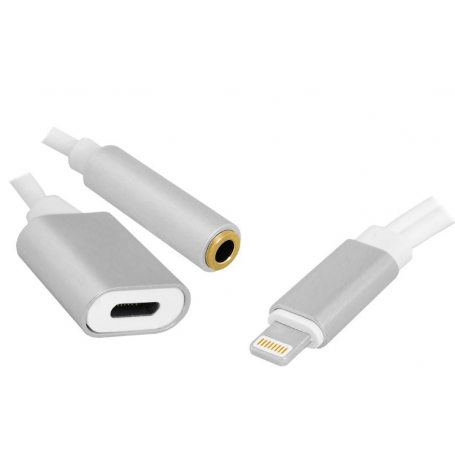 Adapter  wtyk Iphone - gniazdo Iphone + jack 3,5mm stereo LXAD05