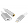 Adapter  wtyk Iphone - gniazdo Iphone + jack 3,5mm stereo LXAD05