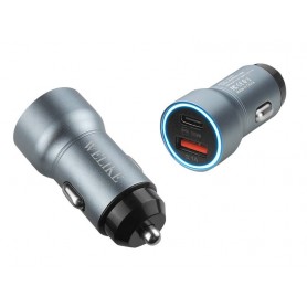 Ładowarka samochodowa WK-009 USB+USB-C PD 15W 3.1A , 12-24V,szara
