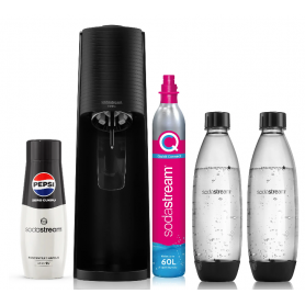 SodaStream Terra Black ekspres do gazowania wody 2 Butelki + Pepsi Zero