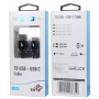 Przyłącze USB x USB typ C  1,5m PREMIUM TB czarny sznurek