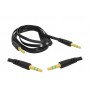 Przyłącze Jack x  Jack 3,5mm męski/męski 1m płaski, czarny