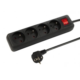Przedłużacz 403w  4-gniazda 3m z wyłącznikiem czarny