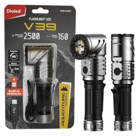 Latarka ręczna, kątowa LED LXL0487 5W, SOS, ALU, 2500lm, akumul. 20650