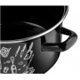 Garnek emaliowany prosty  KITCHEN BLACK Z/P 20cm z pokrywką 