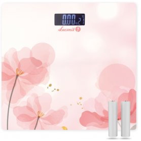ŁUCZNIK waga łazienkowa BS-973 W17 różowe kwiaty 